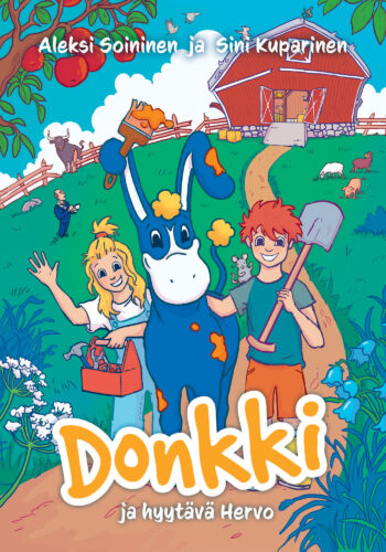 Kuvassa on Donkki ja Hyytävä Hervo -kirjan kansi